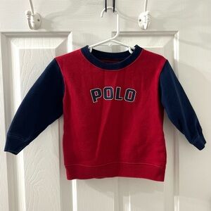 Polo Ralph Lauren toddler boys' red and navy blue long sleeve sweatshirt Sz 2T